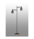 Worcester Swing Arm Floor Lamp 2 Light E14 Brass/Satin Black/Smoke Twisted Cylinder Glass-9
