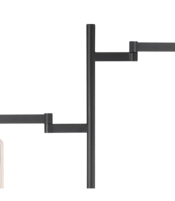 Worcester Swing Arm Floor Lamp 2 Light E14 Brass/Satin Black/Amber Uniform Dimple Cylinder Glass-7