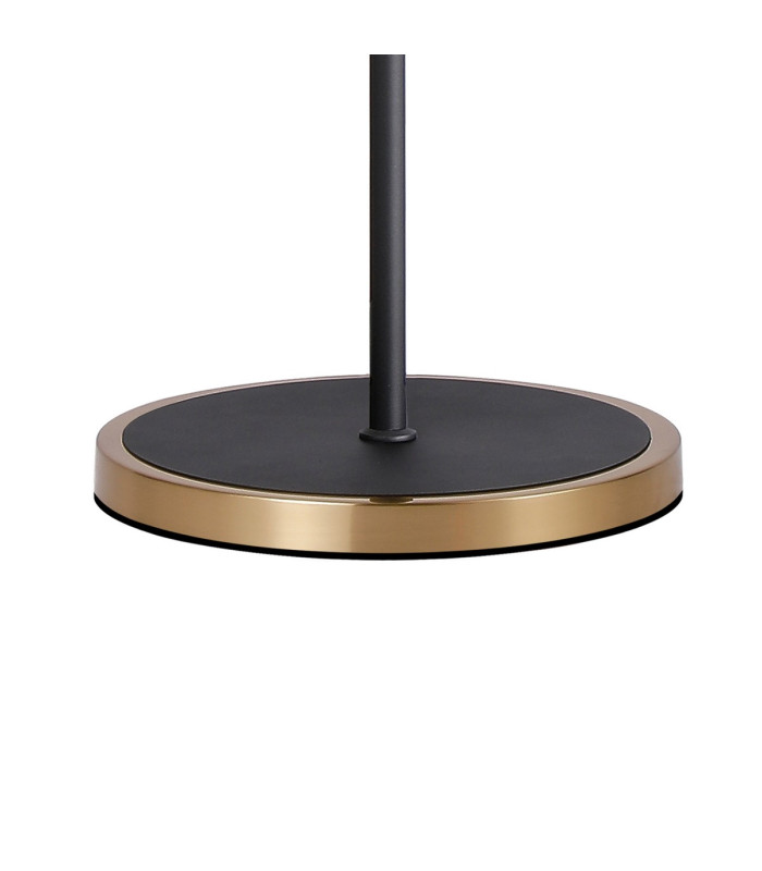 Worcester Swing Arm Floor Lamp 2 Light E14 Brass/Satin Black/Amber Uniform Dimple Cylinder Glass-8