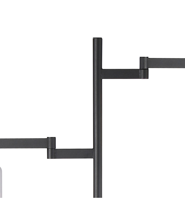 Worcester Swing Arm Floor Lamp 2 Light E14 Brass/Satin Black/Smoke Uniform Dimple Cylinder Glass-7