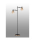 Worcester Swing Arm Floor Lamp 2 Light E14 Brass/Satin Black/Amber Fade Wine Glass Glass-3