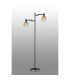 Worcester Swing Arm Floor Lamp 2 Light E14 Brass/Satin Black/Amber Fade Wine Glass Glass-10