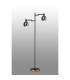 Worcester Swing Arm Floor Lamp 2 Light E14 Brass/Satin Black/Smoke Fade Wine Glass Glass-3