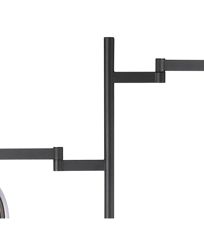 Worcester Swing Arm Floor Lamp 2 Light E14 Brass/Satin Black/Smoke Fade Wine Glass Glass-6