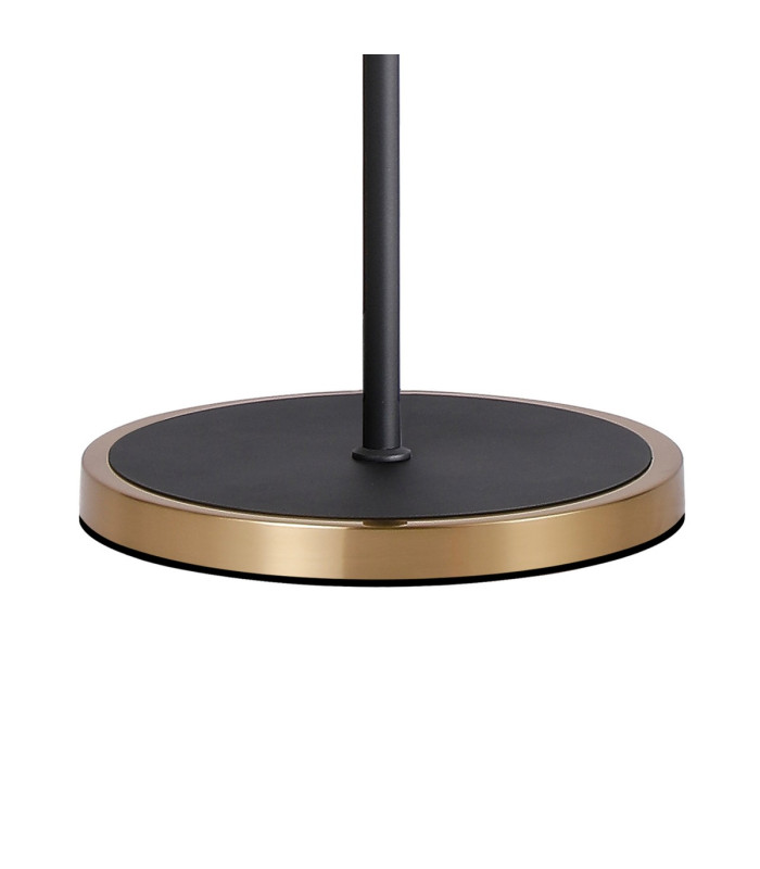 Worcester Swing Arm Floor Lamp 2 Light E14 Brass/Satin Black/Smoke Fade Wine Glass Glass-8