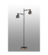Worcester Swing Arm Floor Lamp 2 Light E14 Brass/Satin Black/Smoke Fade Wine Glass Glass-9