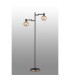 Worcester Swing Arm Floor Lamp 1 Light E14 Brass/Satin Black/Amber Plated Round Segment Glass-3