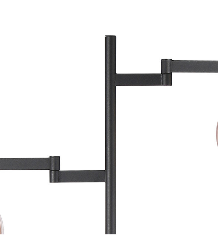 Worcester Swing Arm Floor Lamp 1 Light E14 Brass/Satin Black/Amber Plated Round Segment Glass-6