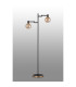 Worcester Swing Arm Floor Lamp 1 Light E14 Brass/Satin Black/Amber Plated Round Segment Glass-10