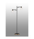 Worcester Swing Arm Floor Lamp 1 Light E14 Brass/Satin Black/Clear Round Textured Diamond Pattern Glass-3