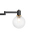 Worcester Swing Arm Floor Lamp 1 Light E14 Brass/Satin Black/Clear Round Textured Diamond Pattern Glass-6