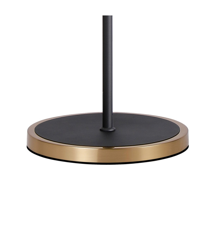 Worcester Swing Arm Floor Lamp 1 Light E14 Brass/Satin Black/Clear Round Textured Diamond Pattern Glass-7