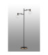 Worcester Swing Arm Floor Lamp 1 Light E14 Brass/Satin Black/Clear Round Textured Diamond Pattern Glass-9