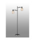Worcester Swing Arm Floor Lamp 2 Light E14 Satin Nickel/Satin Black/Amber Striped Cylinder Glass-3