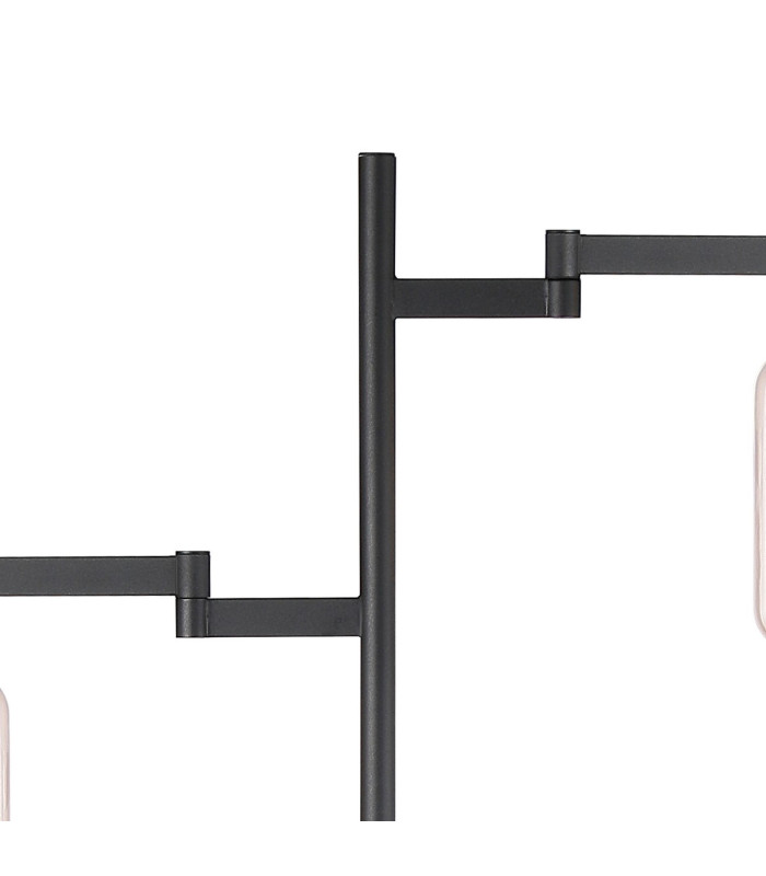 Worcester Swing Arm Floor Lamp 2 Light E14 Satin Nickel/Satin Black/Amber Striped Cylinder Glass-5