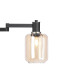 Worcester Swing Arm Floor Lamp 2 Light E14 Satin Nickel/Satin Black/Amber Striped Cylinder Glass-6