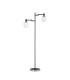Worcester Swing Arm Floor Lamp 2 Light E14 Satin Nickel/Satin Black/Clear Striped Cylinder Glass-4