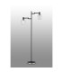 Worcester Swing Arm Floor Lamp 2 Light E14 Satin Nickel/Satin Black/Clear Striped Cylinder Glass-9