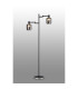 Worcester Swing Arm Floor Lamp 2 Light E14 Satin Nickel/Satin Black/Smoke Striped Cylinder Glass-3