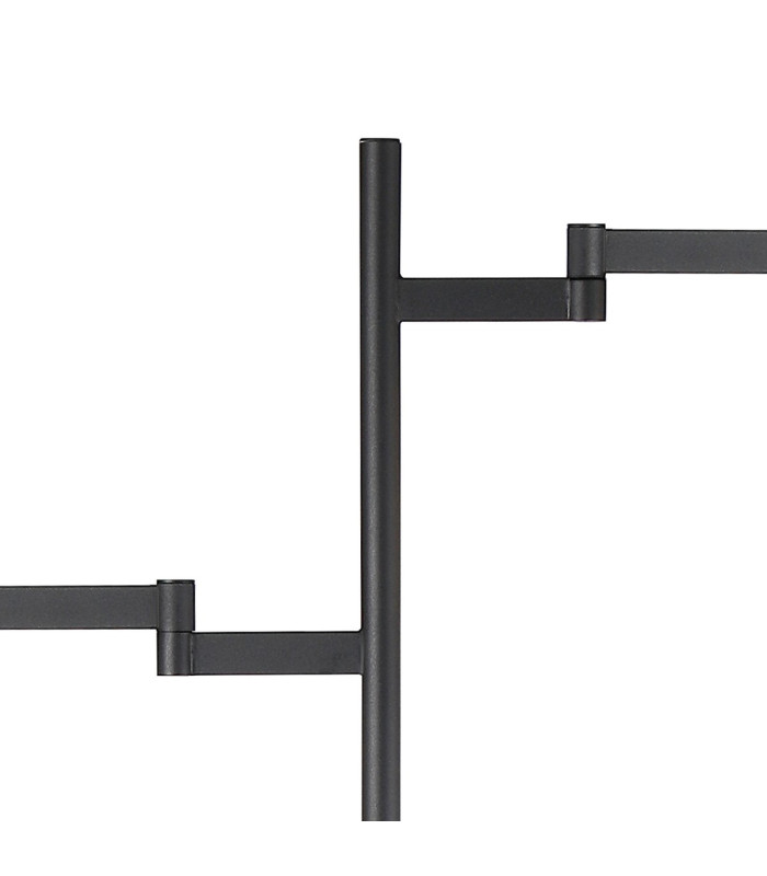 Worcester Swing Arm Floor Lamp 2 Light E14 Satin Nickel/Satin Black/Smoke Striped Cylinder Glass-5