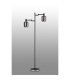 Worcester Swing Arm Floor Lamp 2 Light E14 Satin Nickel/Satin Black/Smoke Striped Cylinder Glass-9