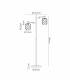 Worcester Swing Arm Floor Lamp 2 Light E14 Satin Nickel/Satin Black/Amber Twisted Cylinder Glass-2