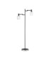 Worcester Swing Arm Floor Lamp 2 Light E14 Satin Nickel/Satin Black/Clear Twisted Cylinder Glass-4