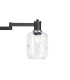 Worcester Swing Arm Floor Lamp 2 Light E14 Satin Nickel/Satin Black/Clear Twisted Cylinder Glass-6