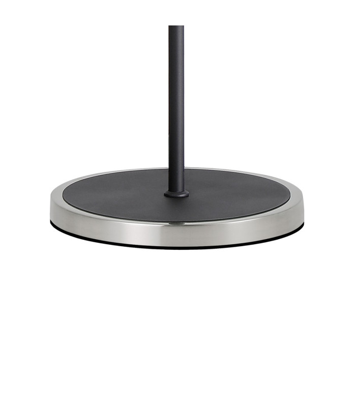 Worcester Swing Arm Floor Lamp 2 Light E14 Satin Nickel/Satin Black/Clear Twisted Cylinder Glass-7