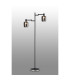 Worcester Swing Arm Floor Lamp 2 Light E14 Satin Nickel/Satin Black/Smoke Twisted Cylinder Glass-3