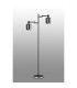 Worcester Swing Arm Floor Lamp 2 Light E14 Satin Nickel/Satin Black/Smoke Twisted Cylinder Glass-9