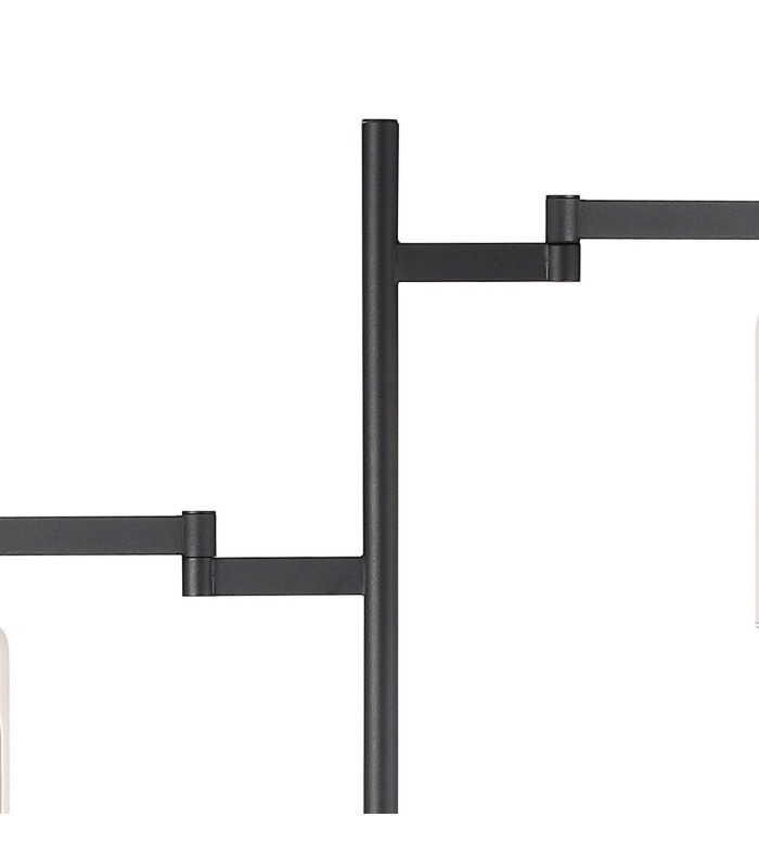 Worcester Swing Arm Floor Lamp 2 Light E14 Satin Nickel/Satin Black/Amber Uniform Dimple Cylinder Glass-5