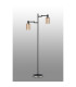 Worcester Swing Arm Floor Lamp 2 Light E14 Satin Nickel/Satin Black/Amber Uniform Dimple Cylinder Glass-9