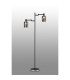 Worcester Swing Arm Floor Lamp 2 Light E14 Satin Nickel/Satin Black/Smoke Uniform Dimple Cylinder Glass-3