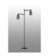 Worcester Swing Arm Floor Lamp 2 Light E14 Satin Nickel/Satin Black/Smoke Uniform Dimple Cylinder Glass-9