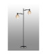 Worcester Swing Arm Floor Lamp 2 Light E14 Satin Nickel/Satin Black/Amber Fade Wine Glass Glass-3