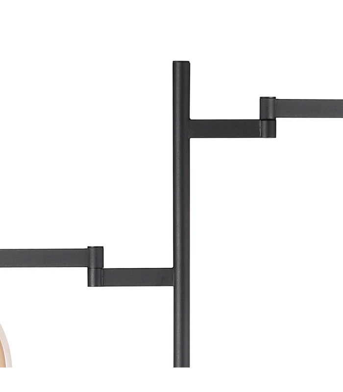 Worcester Swing Arm Floor Lamp 2 Light E14 Satin Nickel/Satin Black/Amber Fade Wine Glass Glass-5