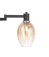 Worcester Swing Arm Floor Lamp 2 Light E14 Satin Nickel/Satin Black/Amber Fade Wine Glass Glass-6