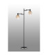 Worcester Swing Arm Floor Lamp 2 Light E14 Satin Nickel/Satin Black/Amber Fade Wine Glass Glass-9