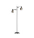 Worcester Swing Arm Floor Lamp 2 Light E14 Satin Nickel/Satin Black/Smoke Fade Wine Glass Glass-1
