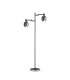 Worcester Swing Arm Floor Lamp 2 Light E14 Satin Nickel/Satin Black/Smoke Fade Wine Glass Glass-4