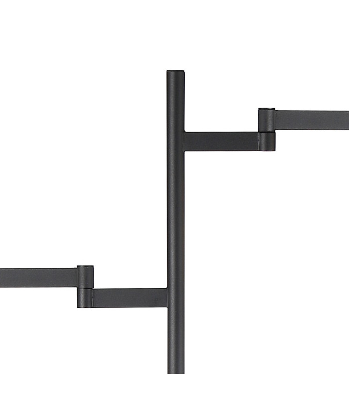 Worcester Swing Arm Floor Lamp 2 Light E14 Satin Nickel/Satin Black/Smoke Fade Wine Glass Glass-5