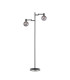 Worcester Swing Arm Floor Lamp 1 Light E14 Satin Nickel/Satin Black/Smoke Plated Round Segment Glass-1
