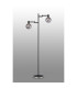 Worcester Swing Arm Floor Lamp 1 Light E14 Satin Nickel/Satin Black/Smoke Plated Round Segment Glass-3