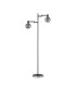 Worcester Swing Arm Floor Lamp 1 Light E14 Satin Nickel/Satin Black/Smoke Plated Round Segment Glass-4