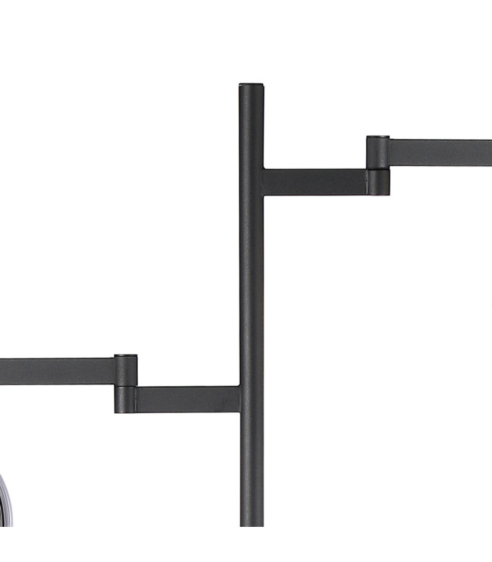 Worcester Swing Arm Floor Lamp 1 Light E14 Satin Nickel/Satin Black/Smoke Plated Round Segment Glass-5
