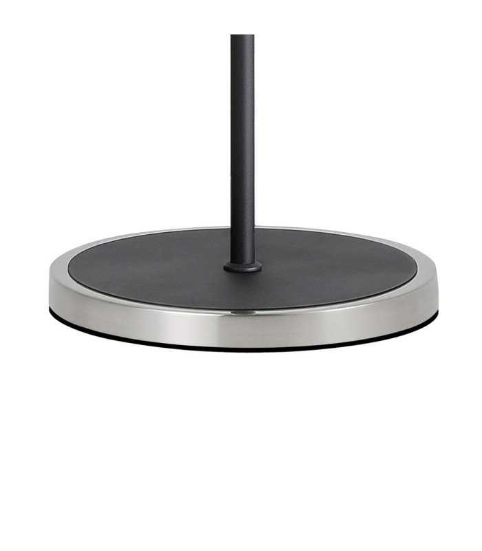 Worcester Swing Arm Floor Lamp 1 Light E14 Satin Nickel/Satin Black/Smoke Plated Round Segment Glass-7