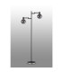 Worcester Swing Arm Floor Lamp 1 Light E14 Satin Nickel/Satin Black/Smoke Plated Round Segment Glass-9