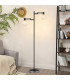 Worcester Swing Arm Floor Lamp 1 Light E14 Satin Nickel/Satin Black/White Round Speckled Glass-4