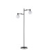 Worcester Swing Arm Floor Lamp 1 Light E14 Satin Nickel/Satin Black/White Round Speckled Glass-5